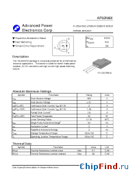 Datasheet AP02N60I manufacturer A-Power