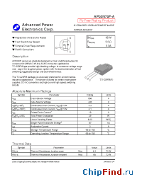 Datasheet AP03N70F-A manufacturer A-Power