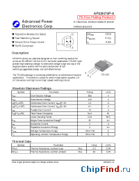 Datasheet AP03N70P-A manufacturer A-Power