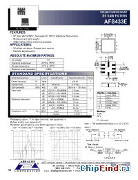 Datasheet AFS433E manufacturer Abracon
