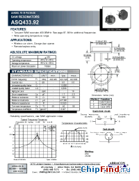 Datasheet ASQ433.92 manufacturer Abracon