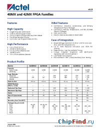 Datasheet A42MX02-FCQ100ES manufacturer Actel