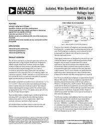 Datasheet 5B40 manufacturer Analog Devices