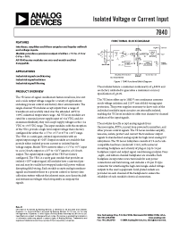 Datasheet 7B40-06-1 manufacturer Analog Devices