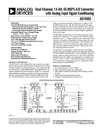 Datasheet AD10465AZ manufacturer Analog Devices