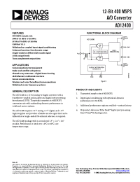 Datasheet AD12400 manufacturer Analog Devices