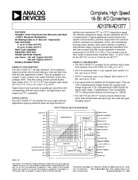 Datasheet AD1376K manufacturer Analog Devices