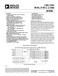 Datasheet AD1838AASZ manufacturer Analog Devices