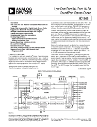 Datasheet AD1846JP manufacturer Analog Devices