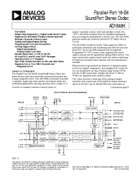 Datasheet AD1849 manufacturer Analog Devices