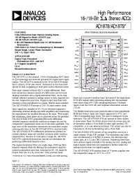 Datasheet AD1878JD manufacturer Analog Devices