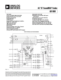 Datasheet AD1888JCP-REEL manufacturer Analog Devices