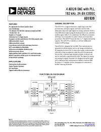 Datasheet AD1939YSTZRL manufacturer Analog Devices