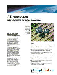 Datasheet AD20MSP430 manufacturer Analog Devices