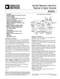 Datasheet AD2S80 manufacturer Analog Devices