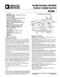 Datasheet AD2S80AS manufacturer Analog Devices