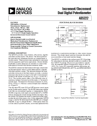 Datasheet AD5222-10 manufacturer Analog Devices