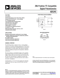 Datasheet AD5245BRJ100-R2 manufacturer Analog Devices