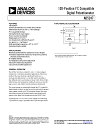 Datasheet AD5247 manufacturer Analog Devices