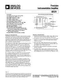 Datasheet AD524A manufacturer Analog Devices