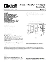 Datasheet AD5290YRMZ100-R7 manufacturer Analog Devices