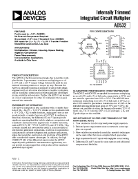 Datasheet AD532S/883B manufacturer Analog Devices