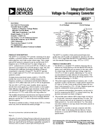 Datasheet AD537 manufacturer Analog Devices
