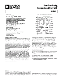 Datasheet AD538 manufacturer Analog Devices