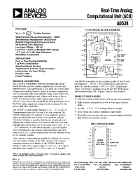 Datasheet AD538B manufacturer Analog Devices
