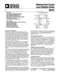 Datasheet AD539JN manufacturer Analog Devices