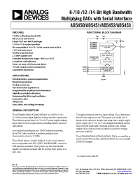 Datasheet AD5450YUJZ-REEL71 manufacturer Analog Devices