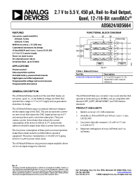 Datasheet AD5624BCPZ-250RL7 manufacturer Analog Devices