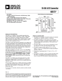 Datasheet AD573 manufacturer Analog Devices