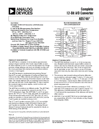 Datasheet AD574ALN manufacturer Analog Devices