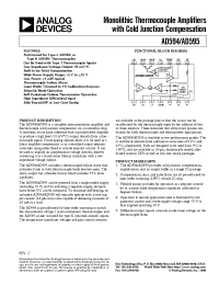 Datasheet AD594CD manufacturer Analog Devices