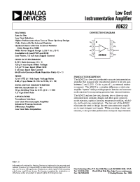 Datasheet AD622AR manufacturer Analog Devices