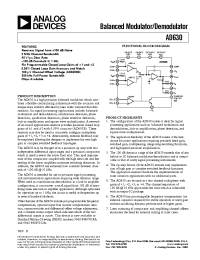 Datasheet AD630AR-REEL manufacturer Analog Devices