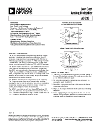 Datasheet AD633AR-REEL7 manufacturer Analog Devices