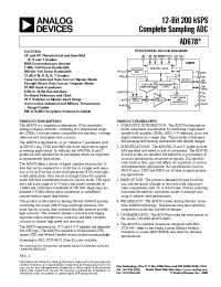 Datasheet AD678AD manufacturer Analog Devices
