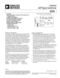 Datasheet AD698A manufacturer Analog Devices