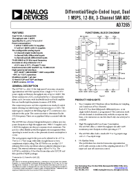 Datasheet AD7265BSUZ-REEL manufacturer Analog Devices