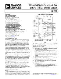 Datasheet AD7266BCPZ manufacturer Analog Devices