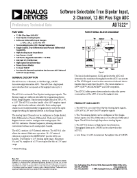 Datasheet AD7322BRU manufacturer Analog Devices