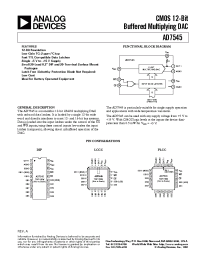 Datasheet AD7545JN manufacturer Analog Devices