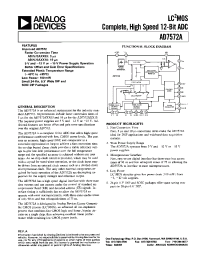 Datasheet AD7572A manufacturer Analog Devices