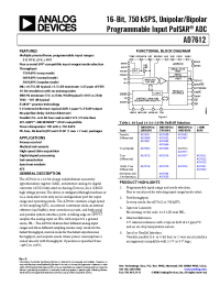 Datasheet AD7612 manufacturer Analog Devices