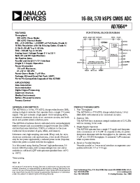 Datasheet AD7664CSTRL manufacturer Analog Devices