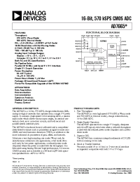 Datasheet AD7665AST manufacturer Analog Devices