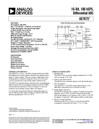 Datasheet AD7675AST manufacturer Analog Devices