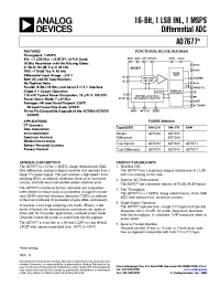 Datasheet AD7677ASTZRL manufacturer Analog Devices